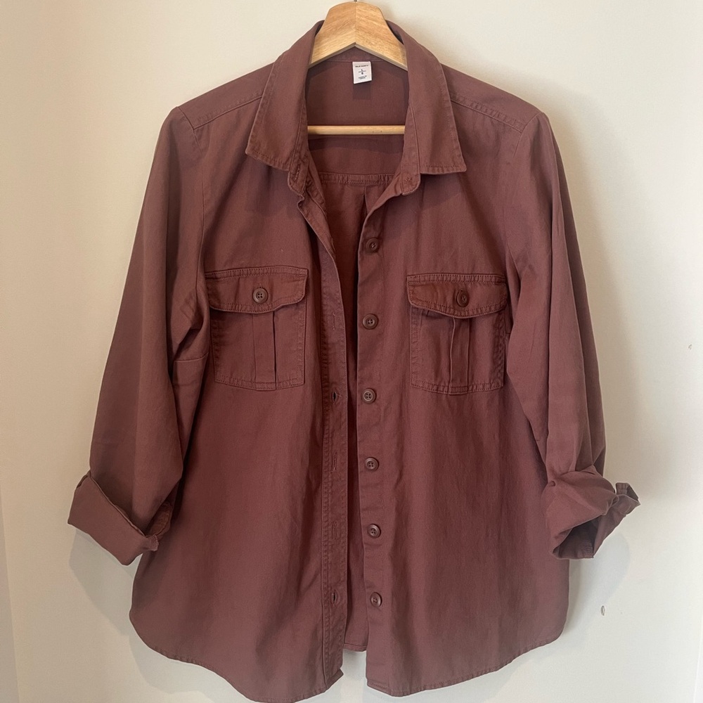 Twill Utility-Pocket Tunic Camp Shirt